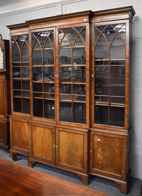 Lot 1500 - A George III Style Mahogany Breakfront...