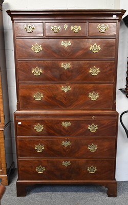 Lot 1352 - A George III Mahogany Chest on Chest, the...