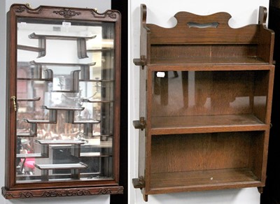 Lot 1126 - A Chinese Hanging Display Case, 54cm by 83cm,...