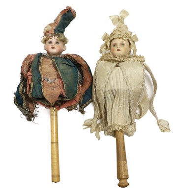 Lot 108 - A Harlequin Pair of Girl Marottes