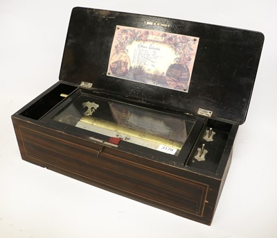 Lot 3179 - A 'Zither-Tremolo' Musical Box, Playing Eight Airs