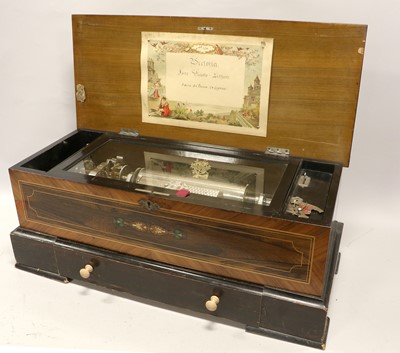 Lot 3169 - A Rare 'Victoria' Forte-Piccolo-Zither Interchangeable Musical Box