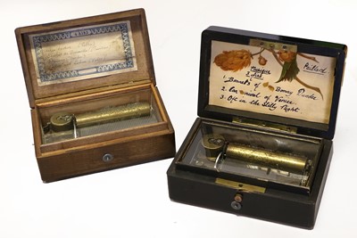 Lot 3192 - Two Small Wooden-Cased Musical Boxes