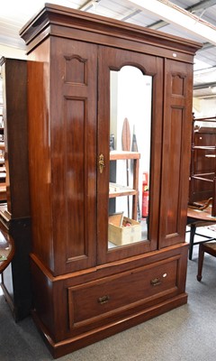 Lot 1241 - A Mirror Fronted Wardrobe, 121cm by 49cm by...