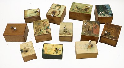 Lot 3167 - A Nice Collection of Pictorial Rectangular-Cased Manivelles