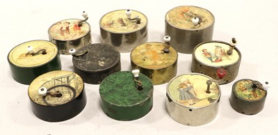 Lot 3142 - A Collection Of Circular Metal-Cased Manivelles