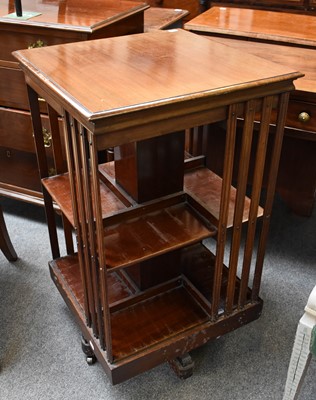 Lot 1265 - An Edwardian Mahogany Revolving Bookcase, 48cm...