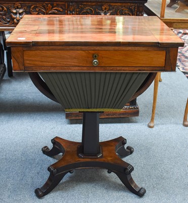 Lot 1288 - A Regency Rosewood Work Table, with reversible...