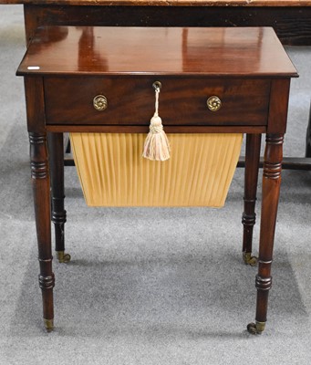 Lot 1285 - A George III Mahogany Work Table, with drawer...