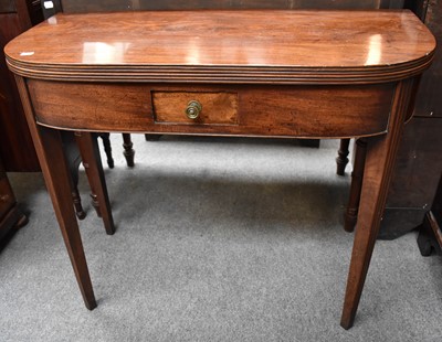 Lot 1461 - A George III Mahogany Fold Over Tea Table,...