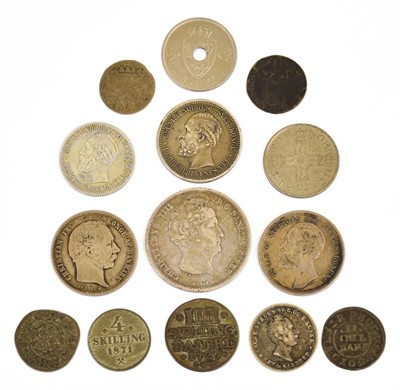 Lot 328 - Mixed Scandinavian Silver Coinage; 14 coins...