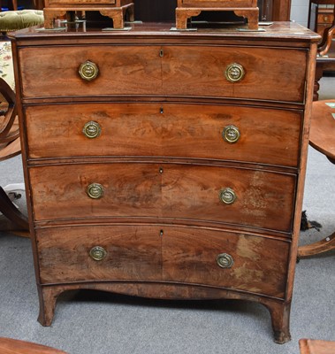 Lot 1305 - A 19th century Mahogany Concave Four Height...