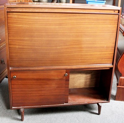 Lot 1317 - A Mid 20th century Teak Fall Front Cocktail...