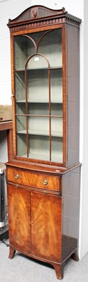 Lot 1322 - A Reproduction Mahogany Bookcase, with glazed...