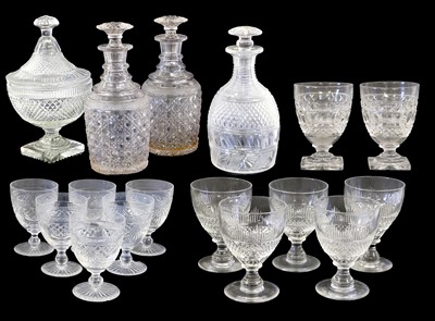 Lot 18 - A Cut Glass Vase and Cover, 19th century, of...