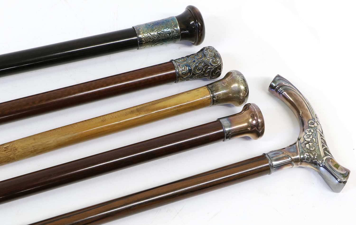 Lot 179 - A Silver-Mounted Walking Cane, Birmingham 999...