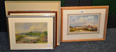 Lot 885 - R Suker, lakeland landscape watercolour together with four other watercolours (5)