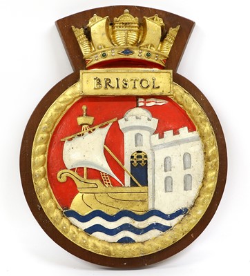 Lot 50 - A Royal Navy Screen Badge to H.M.S. Bristol,...