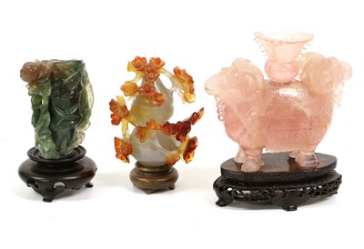 Lot 268 - A Chinese Agate Vase and Cover, of double...