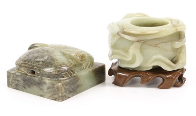 Lot 266 - A Chinese Jade-Type Seal, in Ming style,...