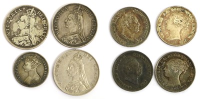 Lot 206 - Assorted Victorian Silver Coinage; 8 coins...