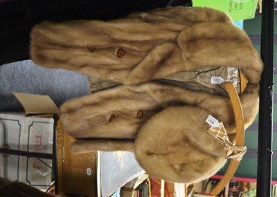 Lot 891 - A light mink fur jacket and hat