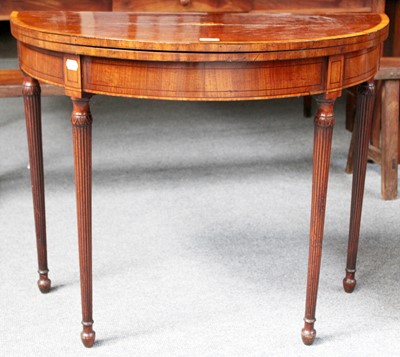 Lot 1346 - A George IV Mahogany Fold Over Card Table,...