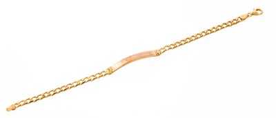 Lot 288 - A 9 Carat Gold Identity Bracelet, length 20.2cm