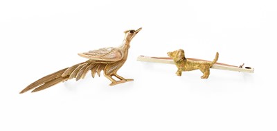 Lot 267 - Two Novelty Brooches, one modelled as a bird...