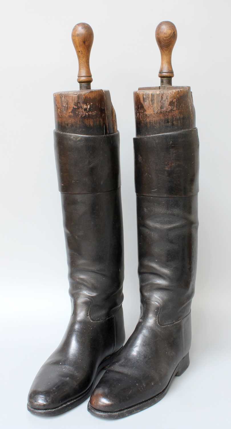 Lot 117 A Pair of Lady's Black Leather Hunting Boots,