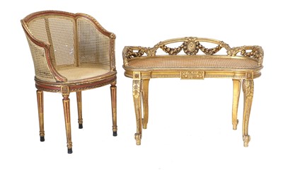 Lot 886 - A Giltwood Kidney-Shaped Stool or Window Seat,...