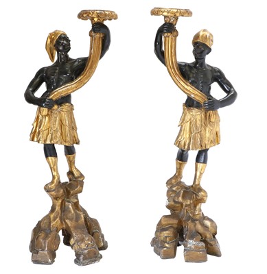 Lot 1337 - A Pair of 19th Century Giltwood Blackamoor...