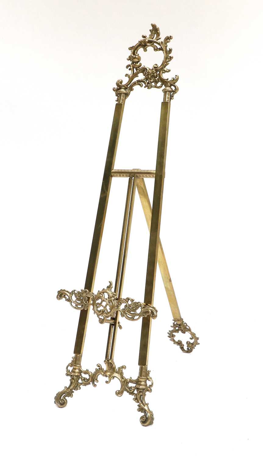Lot 819 A Victorian Brass Easel Stand, late 19th