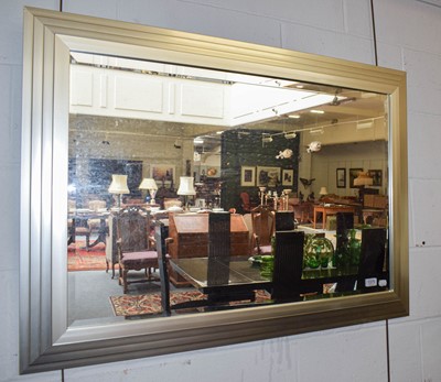 Lot 1375 - A Modern Frameless Mirror, 107cm by 77cm;...