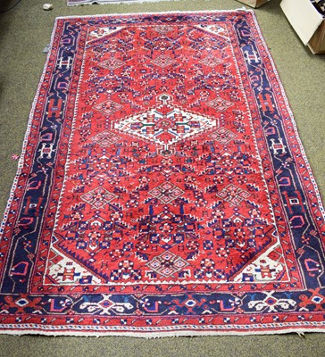 Lot 1291 - A Lahore Bukhara Rug, the pale aubergine field...