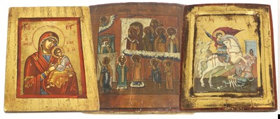 Lot 182 - A Russian Icon, depicting the Vision of St...