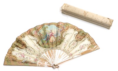 Lot 2040 - Late 19th Century Fan with mother of pearl...