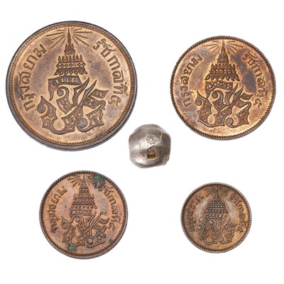 Lot 338 - Assorted Thailand Att Coins, comprising; 4 att...