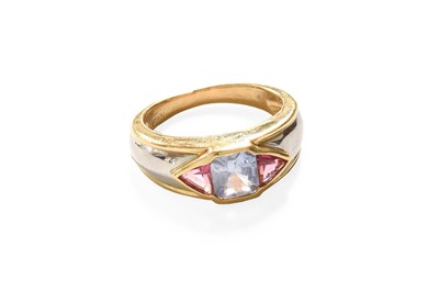 Lot 337 - A Multi Gem-Set Ring, the emerald-cut...