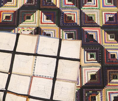 Lot 2002 - A 19th Century Silk Patchwork Cover, worked in...