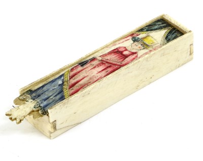 Lot 144 - A Prisoner of War Bone Games Box, 19th century,...