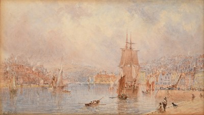 Lot 1024 - George Weatherill (1810-1890) Whitby Harbour...