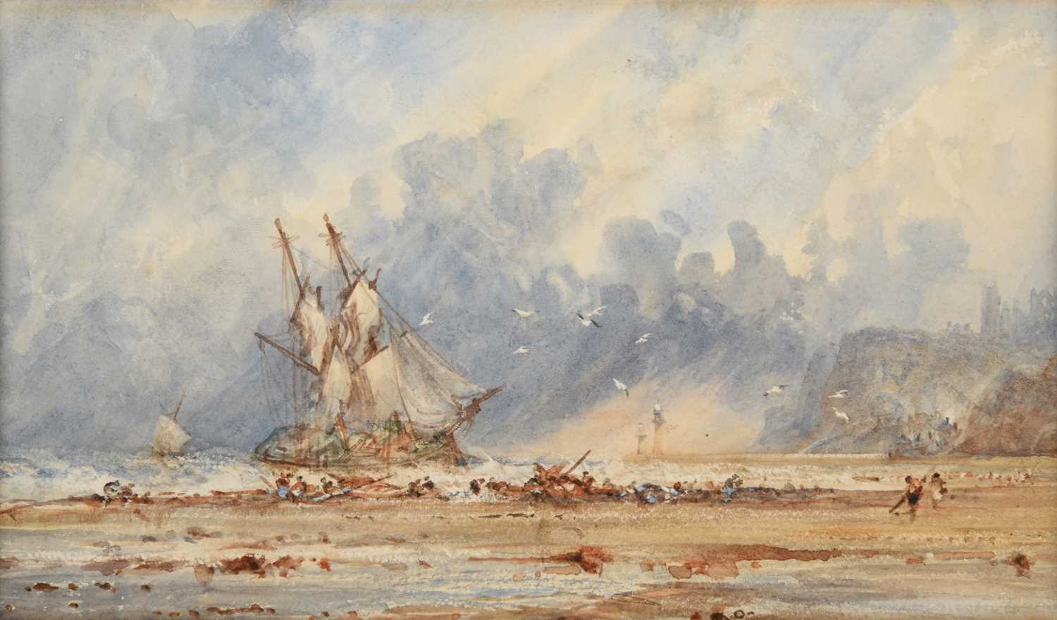 Lot 1027 - George Weatherill (1810-1890) The Shore at...