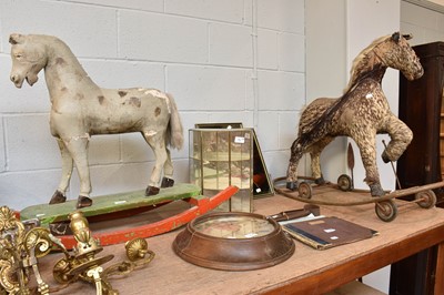 Lot 177 - A Carved Pine Painted and Gesso Rocking Horse,...