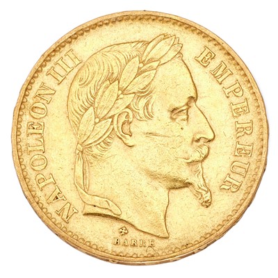 Lot 248 - France, 20 Francs 1869BB, (.900 gold, 21mm,...