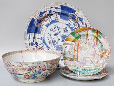 Lot 118 - A Chinese Porcelain Punch bowl, 18th century,...