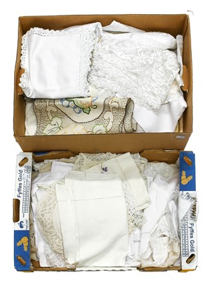 Lot 2012 - Assorted Linen and Textiles comprising tray...