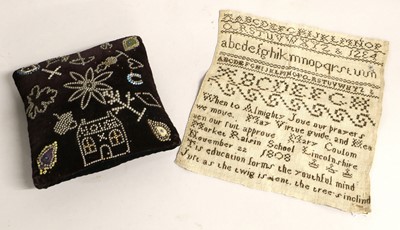 Lot 2022 - Unframed Alphabet Sampler Worked by Mary...