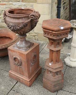 Lot 405 - A Terracotta Pedestal Garden Urn, 20th century,...