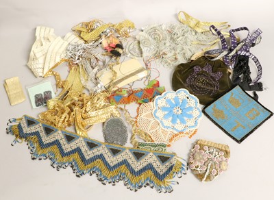 Lot 2019 - Early 20th Century Bead Work Items, comprising...